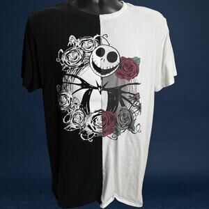 Disney The Nightmare Before Christmas Jack Skellington Split Black & White Shirt